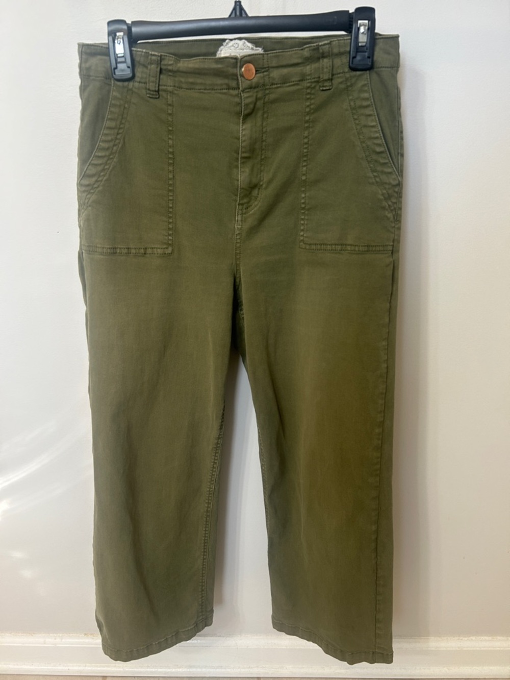 Altar'd State Olive Green Wide Leg Pants, high waist, cropped length